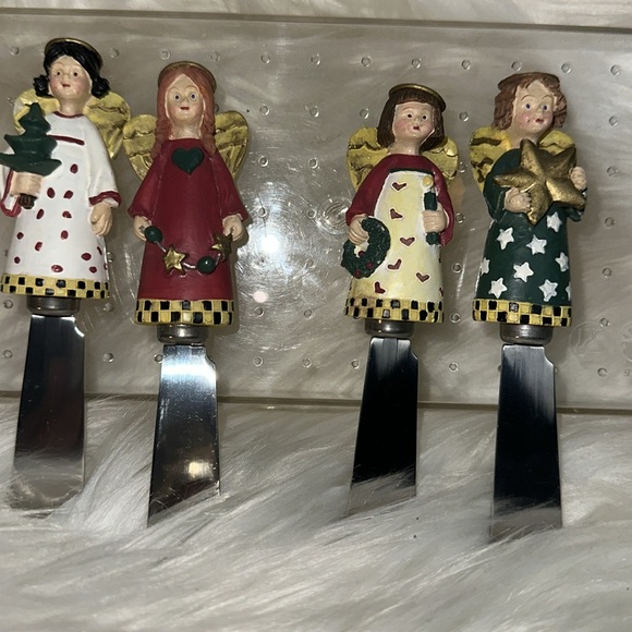 Boston Warehouse Christmas Folk Angels Cheese Butter Spreaders 1999 - Picture 3 of 8